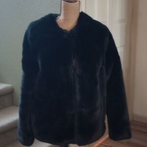Liz Claiborne Women's Elegant Black Teddy Jacket